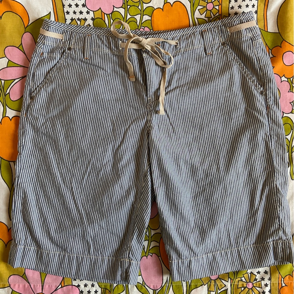 100% Cotton Gap Limited Edition Railroad Stripe Bermuda Shorts
